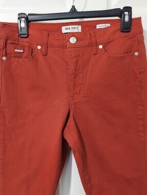 Nine West Brick Red Slim Straight Jeans